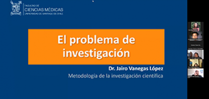 Captura de pantalla de una clase del curso de metodologia de investigacion de la Escuela de Obstetricia