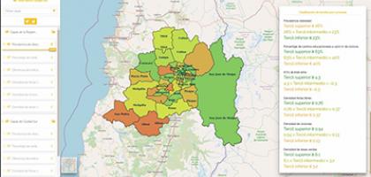 Foto que muestra el mapa georferenciado entregado a las comunas de Ciudad Sur